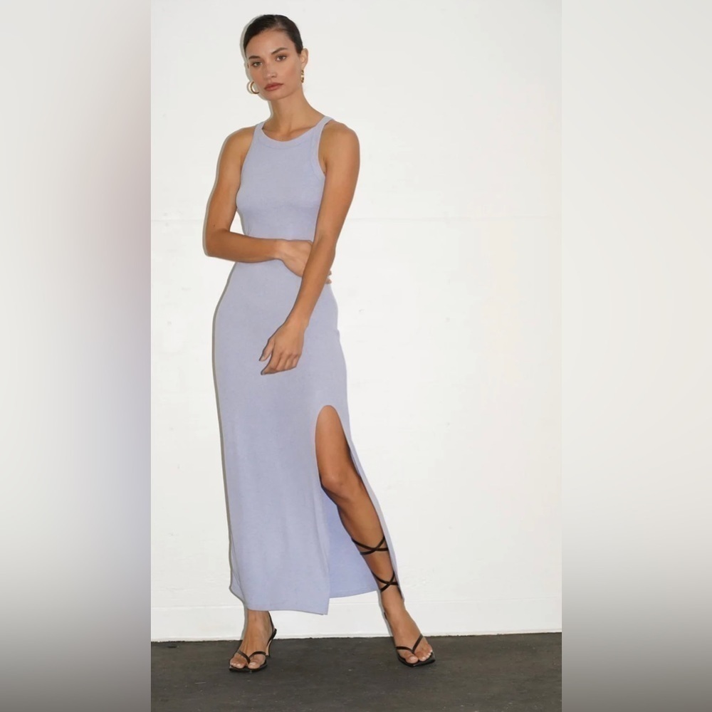 LNA Candi Rib dress in heather iris NWT